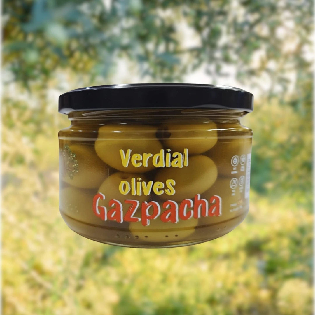 "Mojo Picon & Gazpacha" Manzanilla & Verdial Green Olives Pitted