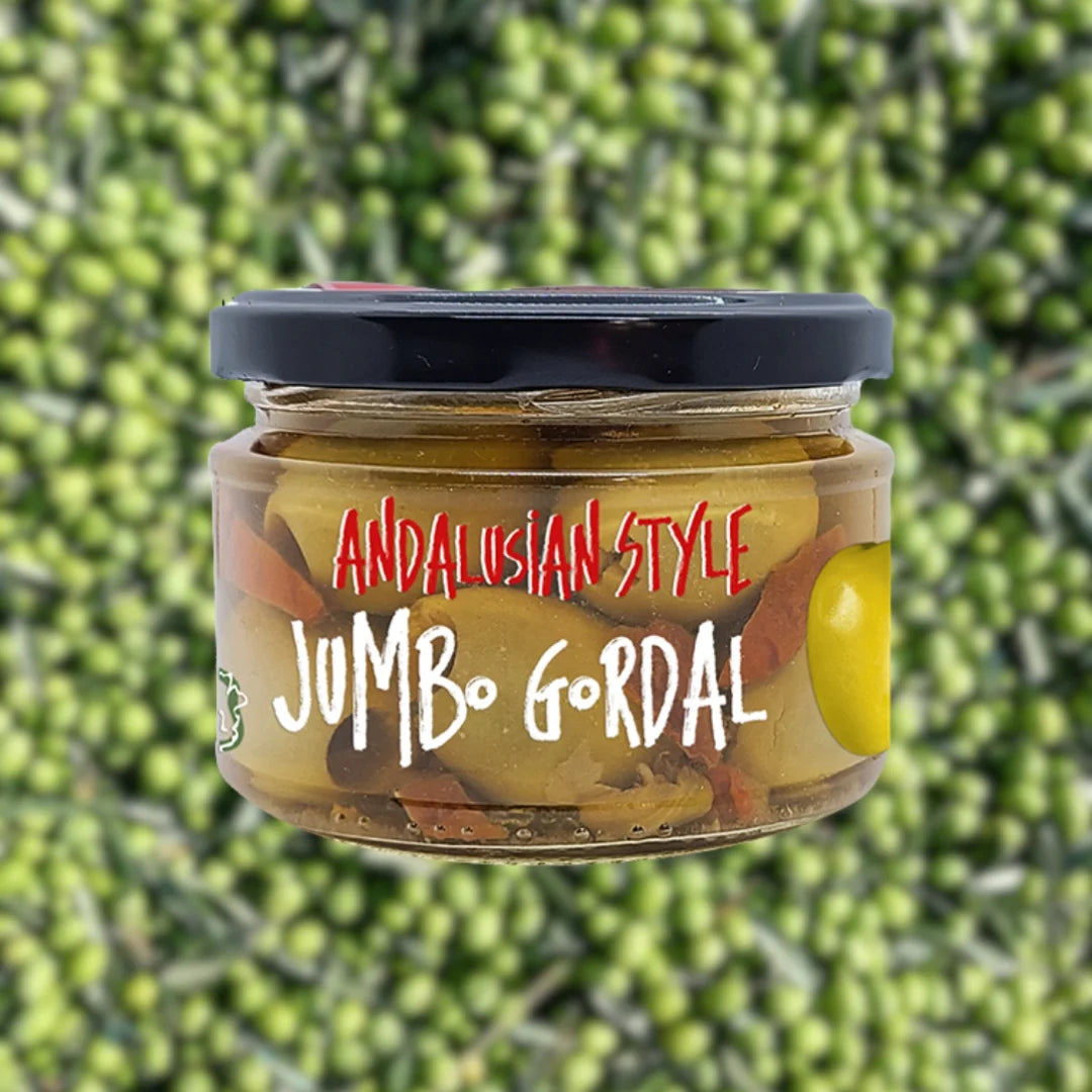 "Andalusian Style & Mojo Picon" Jumbo Gordal & Manzanilla Pitted Green Olives