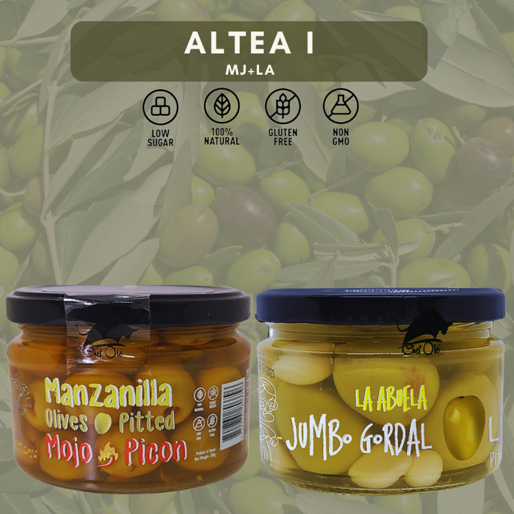 Indulge Food Lovers with Chef Ole Artisan Olive Gift Set 2 - Featuring "La Abuela" Family Recipe and " Spicy Mojo Picon" Experience - Mediterranean Marinated Jumbo Olives Perfect for Charcuterie and Cheese Pairing