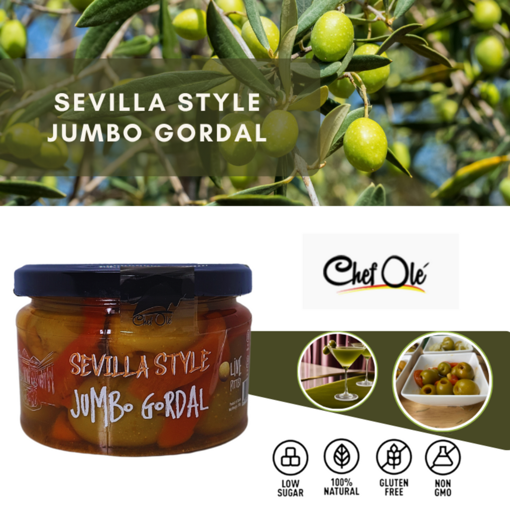 Chef Ole Olivia Olive Fancy Collection-Since 1926-Authentic Gourmet Olive Gift. Spanish marinated variety. 10 oz jar(Pack of 5) for Charcuterie Board. Vegetarian & Foodie Gift Basket from Spain.
